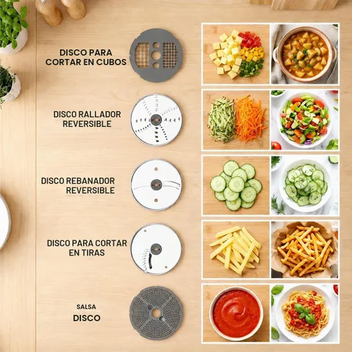 Vista 4 de Procesador de alimentos para KitchenAid, picadora de alimentos vegetales 5 en 1 para KitchenAid, incluye cortar en cubitos, triturar, moler salsa