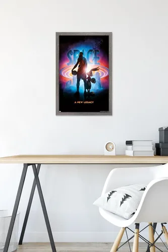 Vista 6 de Trends International Space Jam: A New Legacy - Póster de pared de teaser, 22.4 pulgadas de largo x 14.7 pulgadas, versión enmarcada en madera