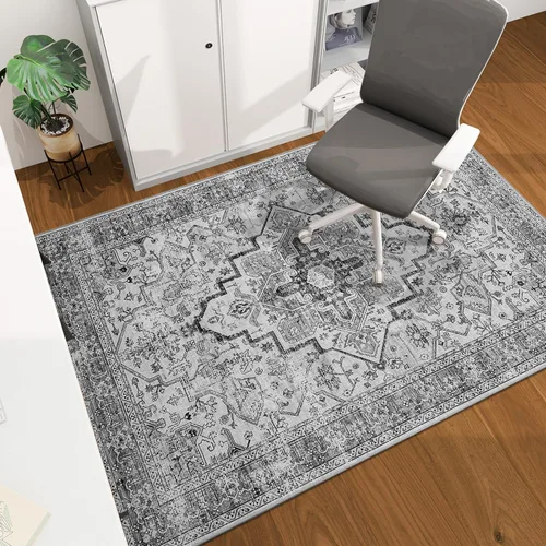 Vista 46 de Tapete para silla de oficina para suelo de madera dura, 48"x36" tapete protector de escritorio de computadora de fácil deslizamiento para silla Hoja