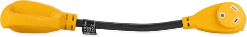 Vista 2 de Camco PowerGrip Dogbone - Adaptador eléctrico para autocaravana, cuenta con conexiones macho y hembra de 30 amperios de alta resistencia, hecho