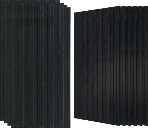 Vista 9 de Paquete de 5 paneles acústicos grandes de madera para pared de 47.2 x 23.6 x 0.4 pulgadas, paneles decorativos insonorizados que absorben el sonido
