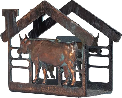 Vista 7 de Mini servilletero de metal para mesa, servilleteros rústicos de granja para servilletas de papel, toallas de papel de cobre antiguo, dispensador