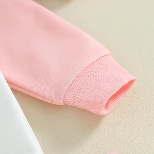 Vista 101 de SOLILOQUY Traje de manga larga con cuello redondo para el primer día de San Valentín para bebé niño y niña, mameluco de corazón de amor