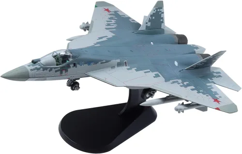 Vista 10 de Su-57 Felon - Aviones fundidos a presión a escala 1/100, modelo de avión de metal para coleccionista, entusiasta de la aviación, coleccionable