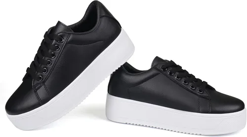 Vista 4 de JABASIC Zapatos deportivos de moda para mujer, con cordones, elegantes y cómodos para caminar