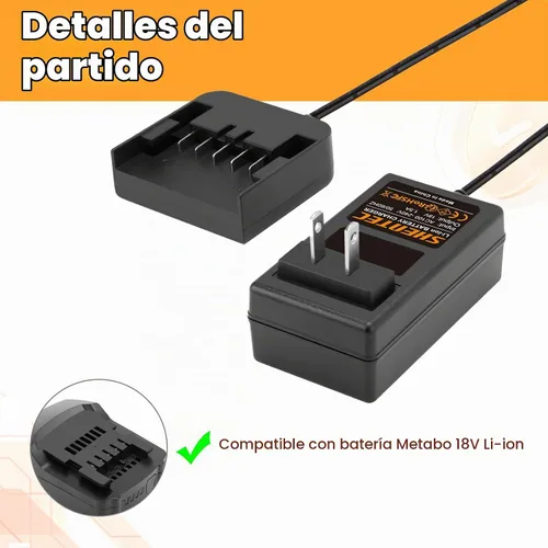 Vista 6 de Shentec Cargador de batería de iones de litio de 18 V compatible con Metabo