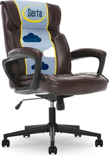 Vista 17 de Serta® Hannah Silla ejecutiva para oficina en casa, ergonómica de respaldo medio con soporte lumbar, cojín de asiento firme, almohadas corporales