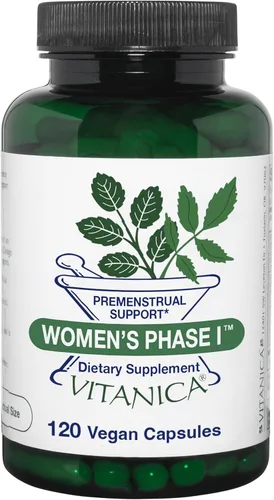 Vista 9 de Vitanica Fase I para mujeres, apoyo premenstrual, vegano, 60 cápsulas