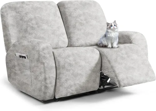 Vista 41 de ANARACHON Fundas para sillas reclinables con aspecto de cuero, funda elástica de 4 piezas, funda suave para silla reclinable, protector de muebles