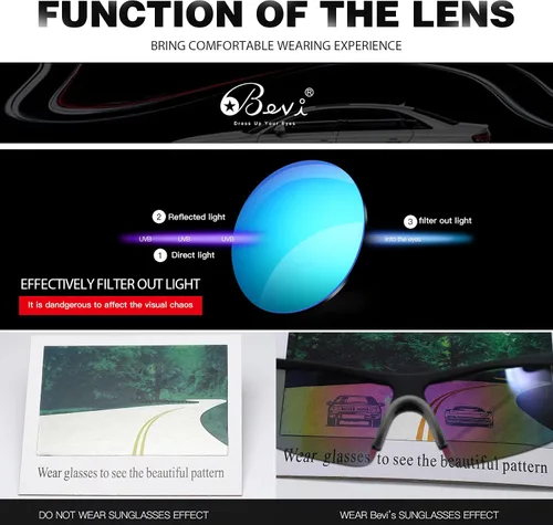 Vista 4 de Bevi Polarized Sports Sunglasses TR90 Unbreakable Frame for Men Women Running Cycling Golf Baseball