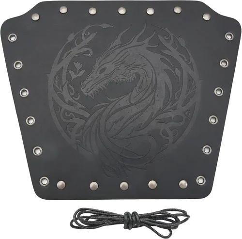 Vista 3 de JAOYU Brazaletes de cuero para hombre, armadura de brazo, brazalete de guantelete, brazaletes medievales, joyería vikinga para mujer, disfraz