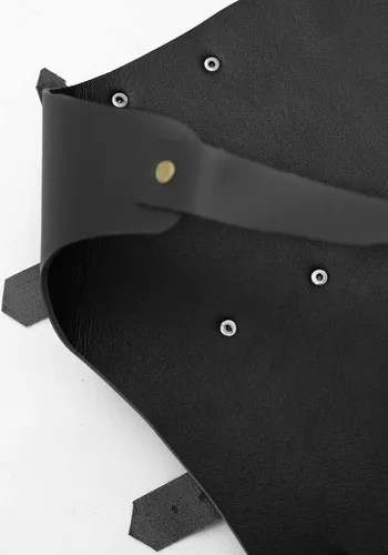 Vista 5 de KUOIN Medieval Double Sword Frog Holster for Back Adjustable Shoulder Belt PU Leather Cosplay Accessory