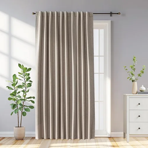Vista 41 de Cortinas opacas para sala de estar, cortinas 100% opacas de 90 pulgadas de largo, juego de 2 paneles de 2 paneles, con aislamiento térmico, pestaña