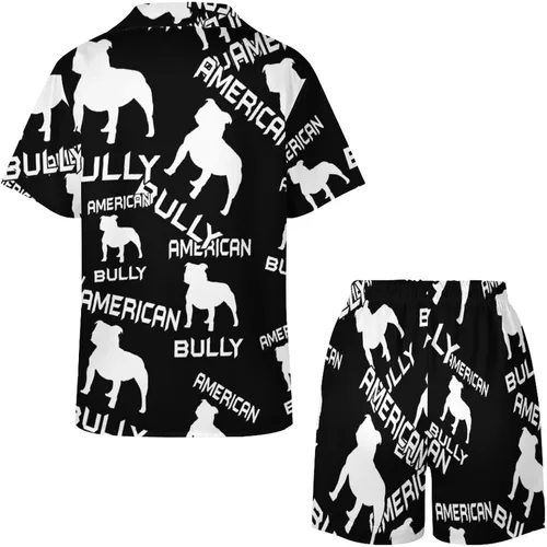 Vista 5 de American Bully - Conjunto de pijama de manga corta para mujer, con botones, ropa de dormir