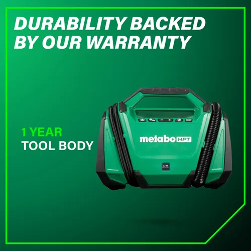 Vista 16 de Metabo HPT Inflador de doble función inalámbrico multivoltios de 18 V, inflador de aire portátil con modos de alta presión y alto volumen, presión