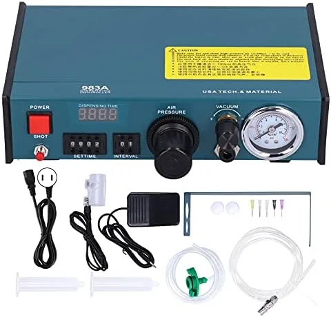 Vista 2 de Máquina de dispensador de pegamento semiautomático Pantalla digital Dispensador adhesivo líquido Operaciones manuales semiautomáticas Enchufe AC110V