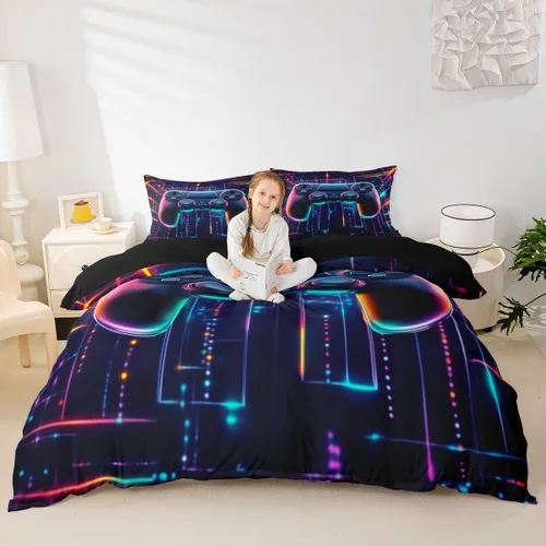 Vista 31 de Castle Fairy Juego de funda de edredón con estampado de guitarra, tamaño individual, juego de ropa de cama reversible con temática musical