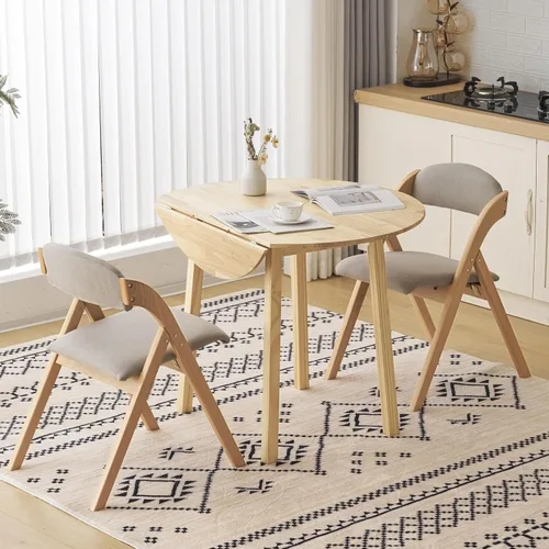 Vista 7 de Karl home Sillas de comedor plegables, juego de 2 sillas de comedor apilables, sillas plegables portátiles con cojín para invitados, ideal
