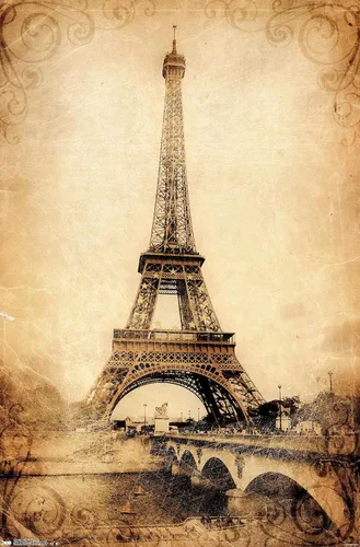 Vista 11 de Trends International The Eiffel Tower - Póster de pared rústico, 14.725 x 22.375 pulgadas, versión enmarcada de madera de granero