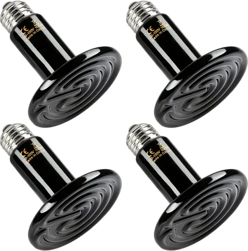 Vista 10 de HealSmart - Lámpara de calor para reptiles de 100 W, paquete de 2 unidades, emisor de calor de cerámica, sin emisión de luz, bombillas de calor