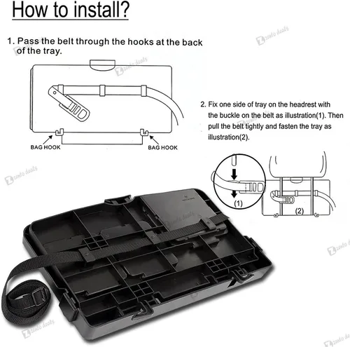 Vista 7 de Zento Deals Bandeja multiusos para automóvil, para un momento más cómodo en tu automóvil (negro1)