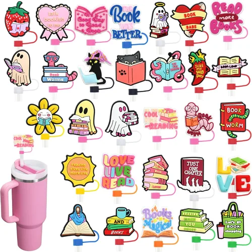 Vista 19 de 19 tapas de pajitas con diseño de juego para vaso Stanley de 40 oz/30 oz, tapa de pajita reutilizable de 10 mm, accesorios bonitos para la parte