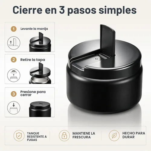 Vista 4 de Tarro para niños de 13.5 oz para alimentos calientes, tarro de alimentos aislado al vacío con tapa de hebilla, contenedor de almuerzo aislado