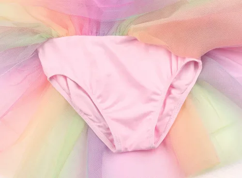 Vista 6 de EQSJIU Leotardos de ballet de unicornio con tutú para niñas pequeñas, vestido de falda de tul de algodón para bailar