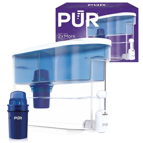 Vista 3 de PUR Plus - Dispensador de filtro de agua de 30 tazas con 2 filtros de agua PUR Plus que reducen el plomo, apto para lavavajillas, potente
