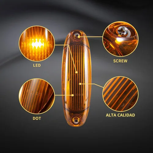 Vista 2 de 5 luces de techo con marcador frontal de cabina con LED ámbar, sin cable, apto para Freightliner Cascadia A6608222000