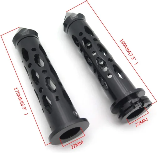 Vista 2 de Billet CNC negro 7/8 "(22 mm) extremos de barra de púas con acelerador compatible con Suzuki GSXR 600 750 1000 Hayabusa/FZR YZF 600 600R R1 R6 R6S