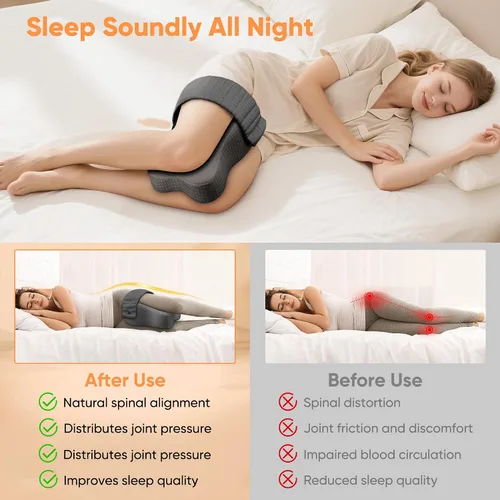 Vista 6 de Almohada de rodilla para dormir de lado, almohada de piernas para dormir de lado, almohada de alivio del dolor de ciática, almohada de cadera