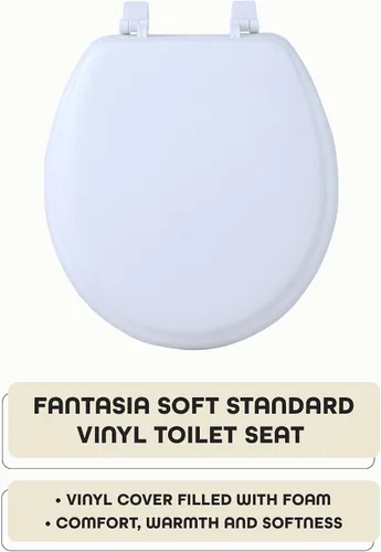 Vista 2 de Achim Home Furnishings TOVYSTBK04 Asiento estándar para baño de 17 pulgadas Fantasia, TOVYSTWH04