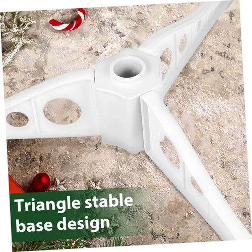 Vista 8 de INOOMP Soporte para árbol de Navidad, base de árbol de Navidad artificial blanca, soporte para árbol de Navidad, soporte giratorio de repuesto