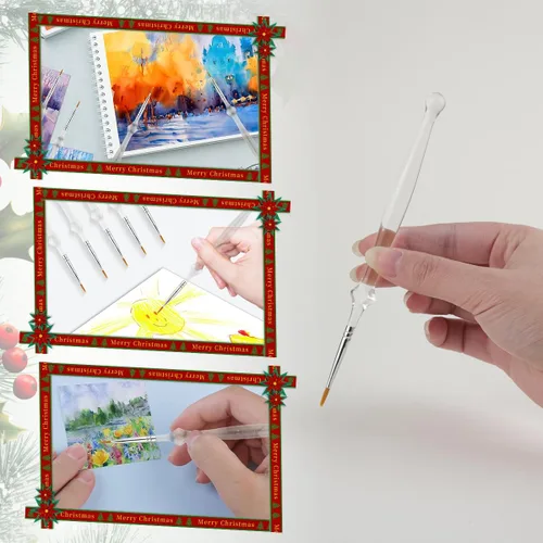 Vista 6 de Juego de 5 pinceles de pintura con microdetalles, pinceles pequeños de punta fina, pinceles de pintura en miniatura para detalles finos y pintura