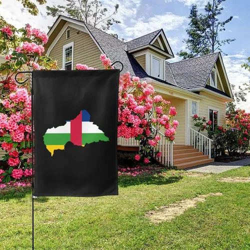Vista 5 de Flag Map of the Central African Republic Garden Flag 28"x40" Inch Double Sided Garden Flags Home Lawn Outdoor Decor Flags Party Banner Welcome Flag