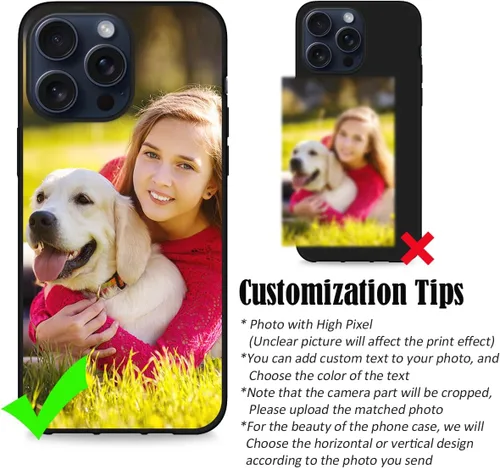 Vista 3 de Funda de teléfono personalizada para Apple iPhone 16, 15, 14, 13, 12, 11 Pro Max Plus Mini XR X XS 8 7+ SE 2022 2020 con imagen, logotipo, texto 01