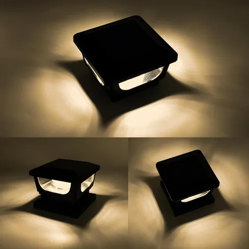Vista 6 de Luces solares para postes de metal de 3 x 3 pulgadas, vinilo y madera de 4 Armazón negra