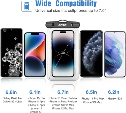 Vista 2 de JOTO Float - Bolsa impermeable flotante para teléfono celular, funda impermeable universal para iPhone 13 Pro Max 12 11 XS XR 8 7 Galaxy Pixel hasta