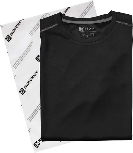 Vista 6 de H2H Camisetas de manga corta de compresión Cool Dry para hombre Cmtts263-negro