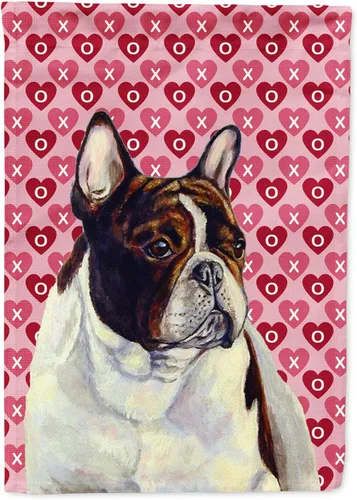 Vista 83 de Caroline's Treasures SS4484GF Bandera de jardín con diseño de bulldog inglés y corazones para el Día de San Valentín, bandera decorativa para patio