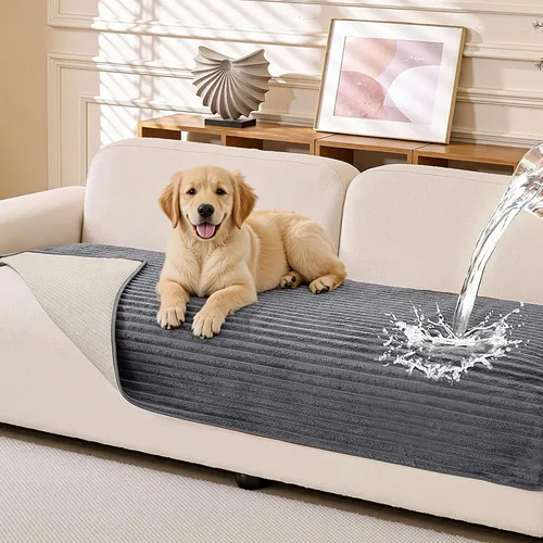 Vista 16 de MEETSKY Fundas de sofá para sofá, funda de sofá 100% impermeable para perros, fundas de sofá para mascotas, fundas de sofá suaves y antideslizantes