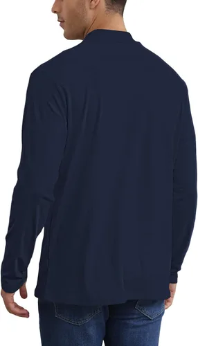 Vista 4 de Camisetas casuales de cuello alto falso para hombre, manga larga, térmicas, elásticas, básicas, ligeras, camisetas
