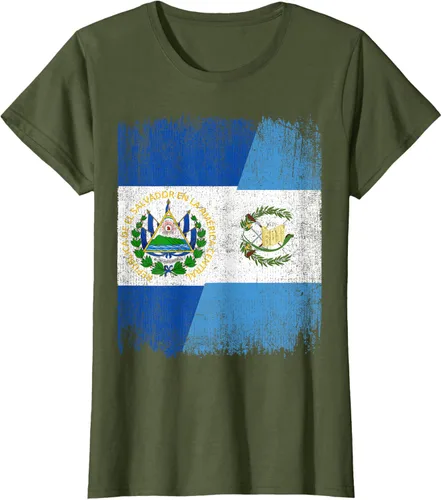 Vista 55 de Camiseta Half El Salvador Bandera de Guatemala con raíces guatemaltecas