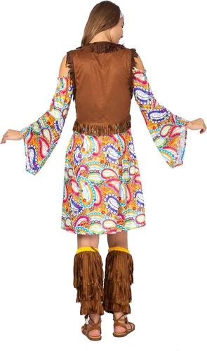 Vista 3 de Spooktacular Creations Peace Love - Disfraz hippie feliz de los años 6070 para mujer con accesorios hippie para fiestas de disfraces de Halloween