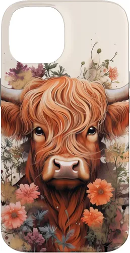 Vista 4 de Highland Cow Flowers Case for iPhone 17
