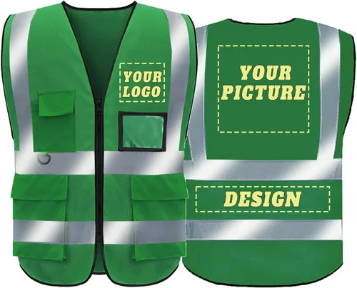 Vista 26 de BeautyWill Chaleco de seguridad personalizado con logotipo Clase 2 Chaleco reflectante de alta visibilidad Chaleco de trabajo protector