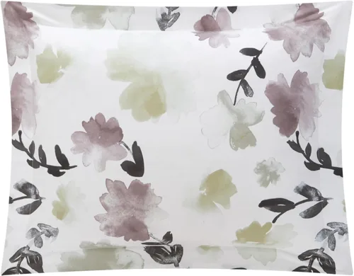 Vista 3 de Chic Home Everly Green - Juego de funda de edredón de 3 piezas reversible con estampado floral de acuarela con cierre de cremallera, fundas