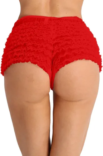 Vista 4 de Pantalones cortos para mujer sexy de encaje con volantes Tanga Dance Frilly Bloomers Sissy Booty