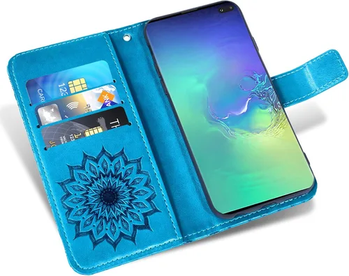 Vista 3 de Asuwish Funda de teléfono para Samsung Galaxy S10 Plus con protector de pantalla de vidrio templado, funda delgada de cuero, soporte para tarjetas